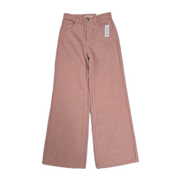 NWT Pacsun Womens Wide Leg High Waist Corduroy Pants Sz 26 Lennox Sand Pink - Picture 1 of 14